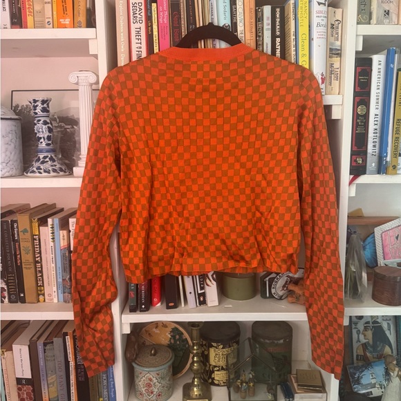 Calle Del Mar checkered orange cardigan 🍊 - Picture 7 of 7